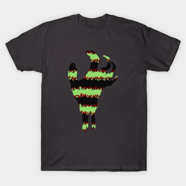 Bloody Zombie Hands (Big Hand) T-Shirt by SpectreSparkC